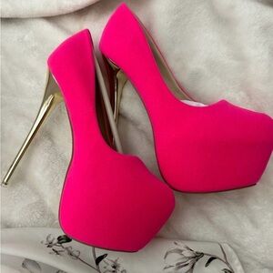 Elegant Pink Platform Heels